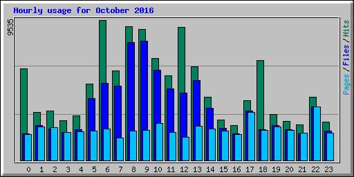 Hourly usage for October 2016