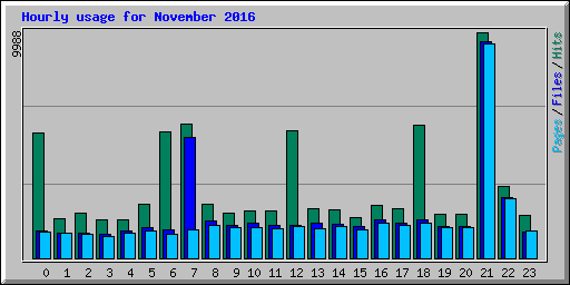 Hourly usage for November 2016