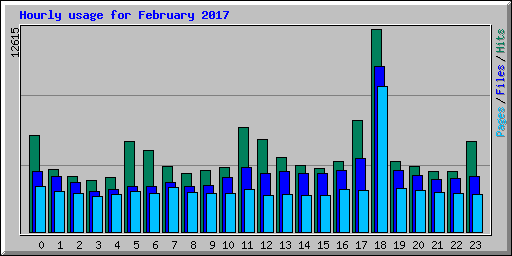 Hourly usage for February 2017