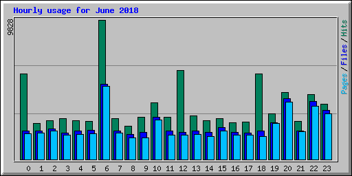 Hourly usage for June 2018